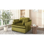 Green Oversized Accent Chair with Armrest Cushions and Angled Legs – 37" Wide