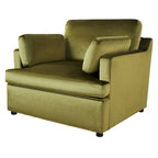 Green Oversized Accent Chair with Armrest Cushions and Angled Legs – 37" Wide