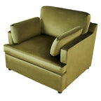 Green Oversized Accent Chair with Armrest Cushions and Angled Legs – 37" Wide