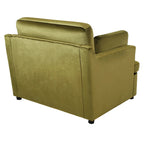Green Oversized Accent Chair with Armrest Cushions and Angled Legs – 37" Wide