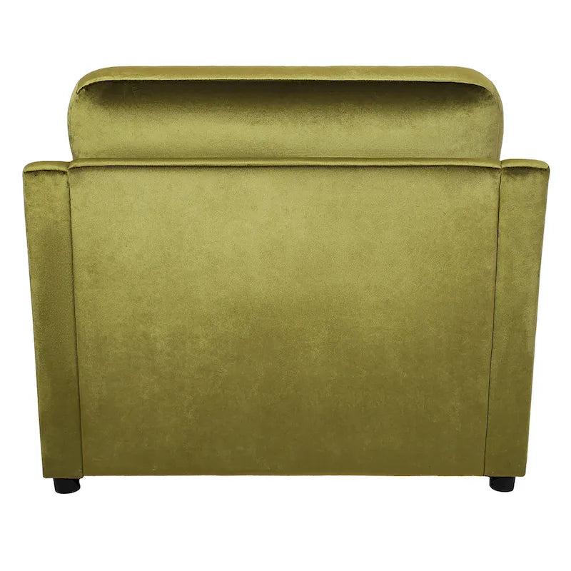 Green Oversized Accent Chair with Armrest Cushions and Angled Legs – 37" Wide