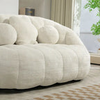 63" Chenille Bean Bag Lounge Chair with High-Density Foam Filling – White