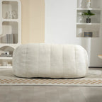 63" Chenille Bean Bag Lounge Chair with High-Density Foam Filling – White