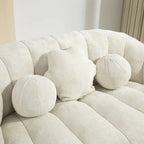 63" Chenille Bean Bag Lounge Chair with High-Density Foam Filling – White