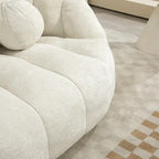 63" Chenille Bean Bag Lounge Chair with High-Density Foam Filling – White