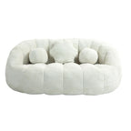 63" Chenille Bean Bag Lounge Chair with High-Density Foam Filling – White