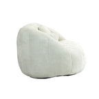 63" Chenille Bean Bag Lounge Chair with High-Density Foam Filling – White