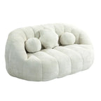 63" Chenille Bean Bag Lounge Chair with High-Density Foam Filling – White