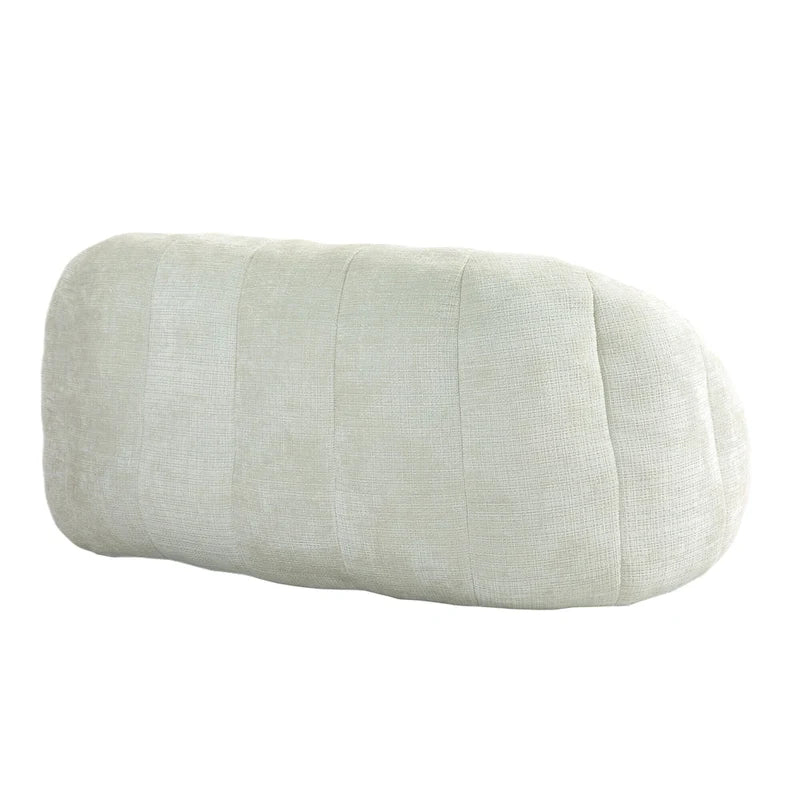 63" Chenille Bean Bag Lounge Chair with High-Density Foam Filling – White