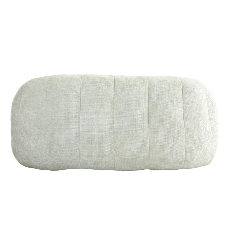 63" Chenille Bean Bag Lounge Chair with High-Density Foam Filling – White