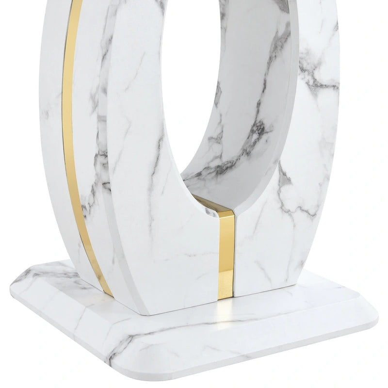 23.6 Modern Square Coffee Table with Gold Plated Decorative Strips for Living Room