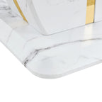 23.6 Modern Square Coffee Table with Gold Plated Decorative Strips for Living Room