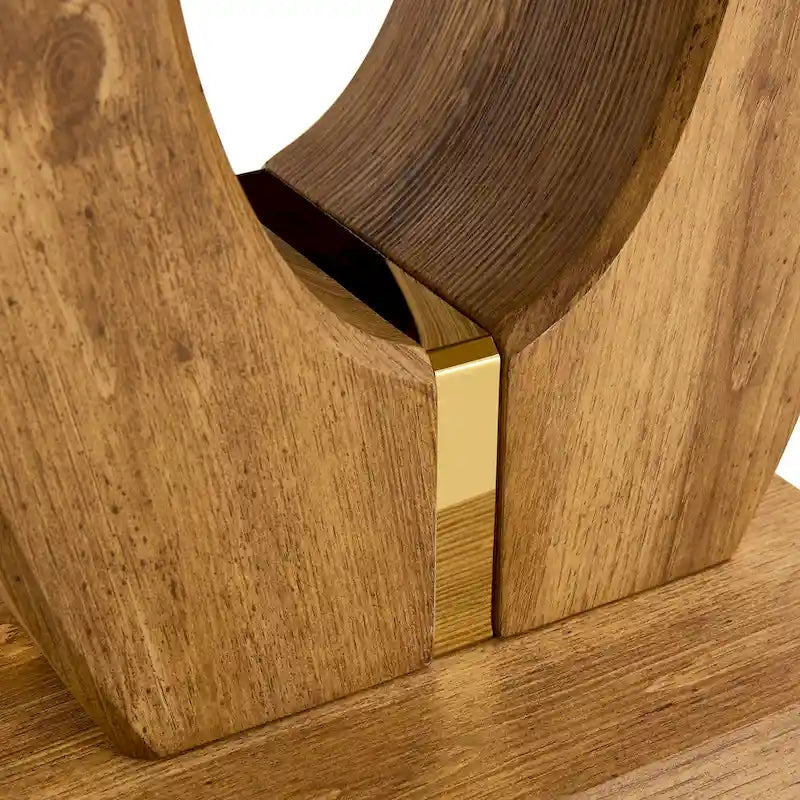 23.6 Modern Square Coffee Table with Gold Plated Decorative Strips for Living Room