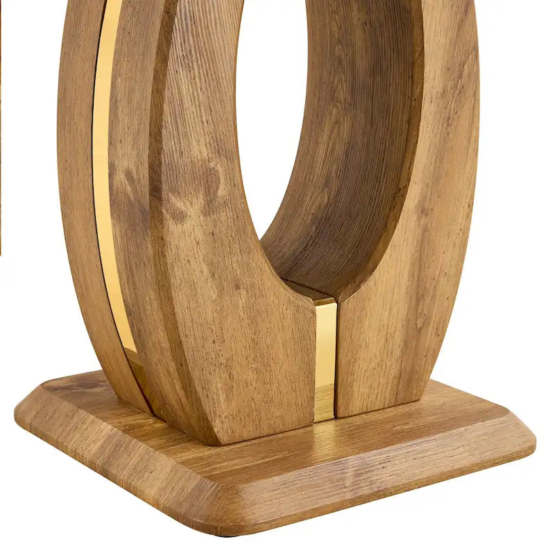 23.6 Modern Square Coffee Table with Gold Plated Decorative Strips for Living Room