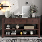 Retro Design Console Table with Two Open Shelves