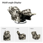 Arlette Contemporary Floral Manual Swivel Recliner with Tufted Back