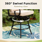 Outdoor Swivel Metal Cushioned Bar Height Patio Chairs Set of 4