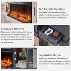 Farmhouse Electric Fireplace TV Stands up to 80, Entertainment Center