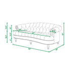 La Rosa 84 Mid-Century Modern Velvet Upholstered Chesterfield Tufted Sofa