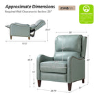 Brigida Modern Genuine Leather Nailhead Trim Recliner with Adjustable Footrest Set of 2 by HULALA HOME