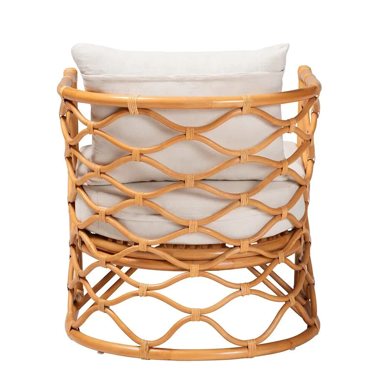 Fauteuil Acelynn Bohème en Rotin Clair Miel