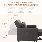 Canapé-lit convertible 3-en-1, Canapé-chaise dépliable, Lit pliant convertible pour salon