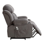 Grey Power Lift Recliner with Heated Massage, USB Charging, Remote Control, and Convenient Side Pockets for Seniors