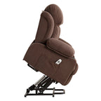 Grey Power Lift Recliner with Heated Massage, USB Charging, Remote Control, and Convenient Side Pockets for Seniors