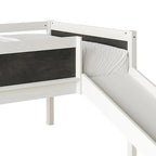 CraftPorch Classic Twin Low Loft Bed with Chalkboard, Slide and Ladder