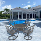5-Piece Cast Aluminum Patio Dining Set with 4 Swivel Chair