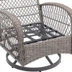 3 Pieces Outdoor Swivel Rocker Patio Chairs, 360 Degree Rocking Patio Conversation Set