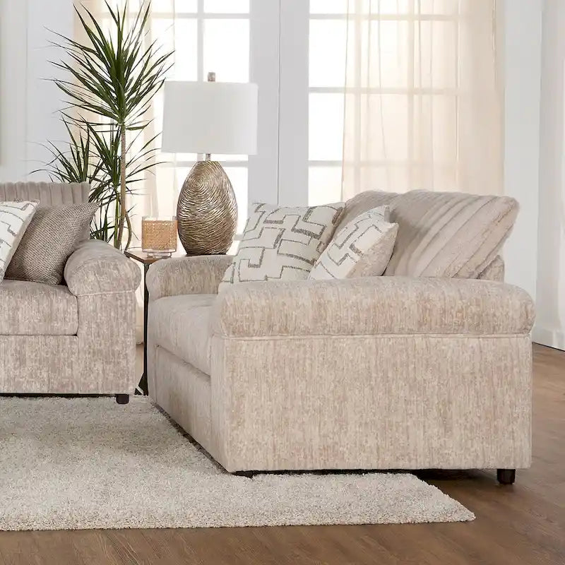 Ensemble canapé et causeuse en velours côtelé à grosses côtes Nason de Roundhill Furniture
