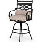 Outdoor Swivel Metal Cushioned Bar Height Patio Chairs Set of 4
