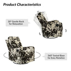 Arlette Contemporary Floral Manual Swivel Recliner with Tufted Back
