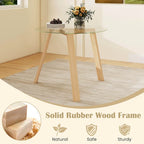 Costway 36 Round Glass Dining Table for 4 with Tempered Glass - See Details