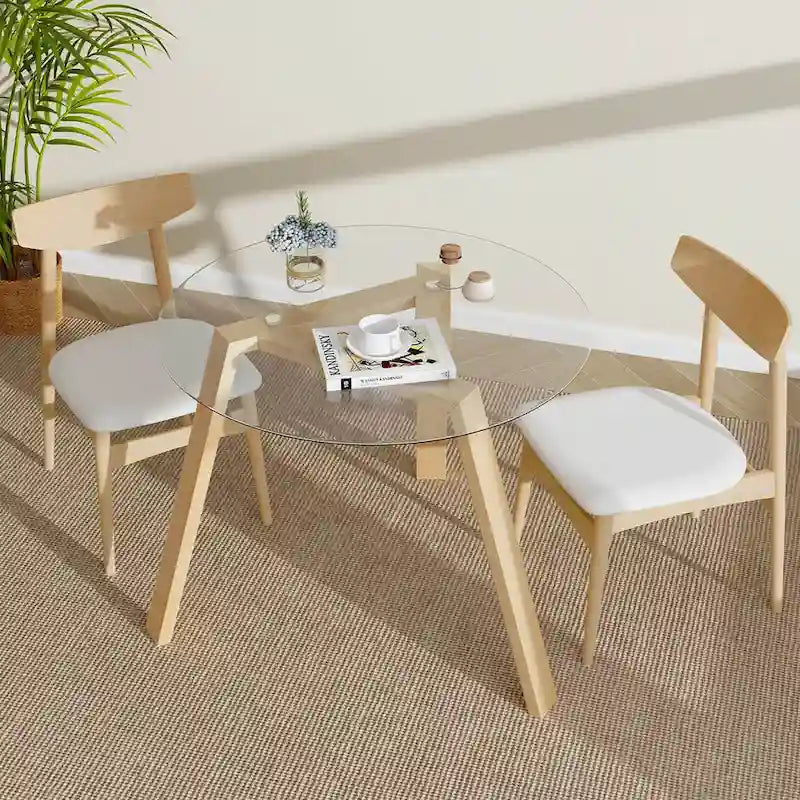 Costway 36 Round Glass Dining Table for 4 with Tempered Glass - See Details
