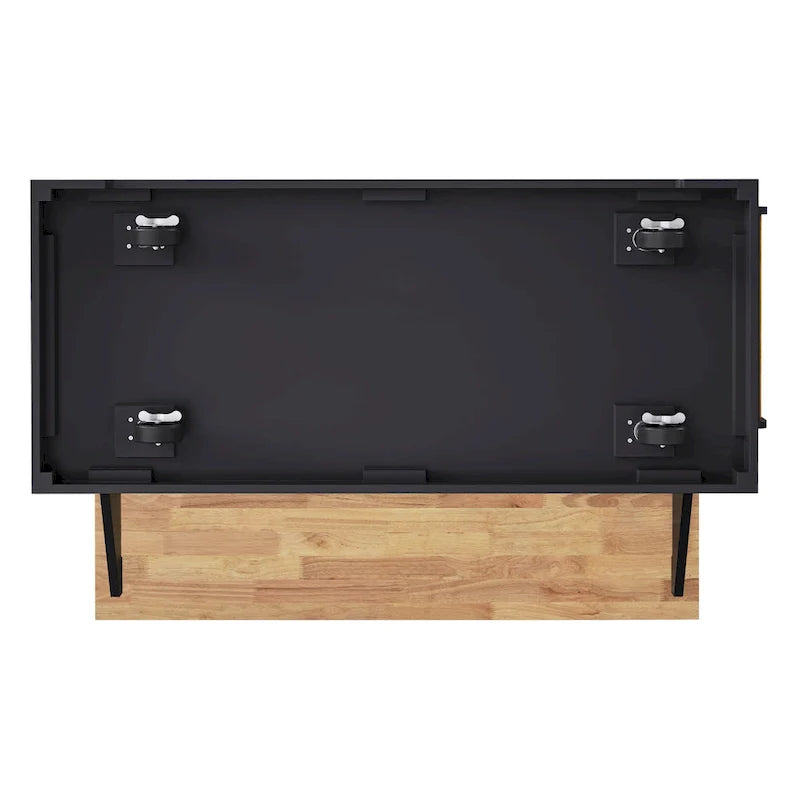 54 Grand îlot de cuisine avec plateau rabattable en bois d'hévéa, chariot de cuisine roulant à texture gaufrée sur 4 roues avec 4 portes et 3 tiroirs