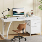Large Computer Desk with Reversible Drawer Cabinet