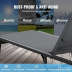 Chaise Lounge Chairs Outdoor, Aluminum Patio Lounge Chairs with Adjustable 5-Position, Folding Pool Lounge Chairs Recliner