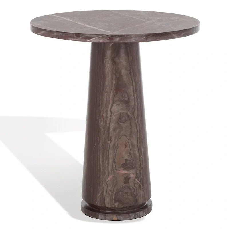Table d'appoint ronde haute en marbre SAFAVIEH Couture Ghicu - 56 cm L x 53 cm P x 61 cm H - 21Wx21Dx24H