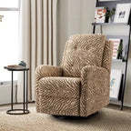 Arlette Contemporary Floral Manual Swivel Recliner with Tufted Back