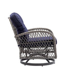 3 Pieces Outdoor Swivel Rocker Patio Chairs, 360 Degree Rocking Patio Conversation Set