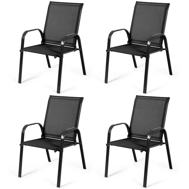 Costway Lot de 4 chaises de jardin et de terrasse avec accoudoirs – Voir détails