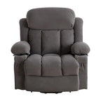 Grey Power Lift Recliner with Heated Massage, USB Charging, Remote Control, and Convenient Side Pockets for Seniors