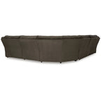 Signature Design by Ashley Top Tier Brown 6-Piece Reclining Sectional with Chaise - 147 W x 134 D x 41 H
