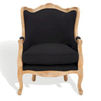 SAFAVIEH Couture Kali Oak Natural Linen Wing Chair - 34Wx34Dx40H