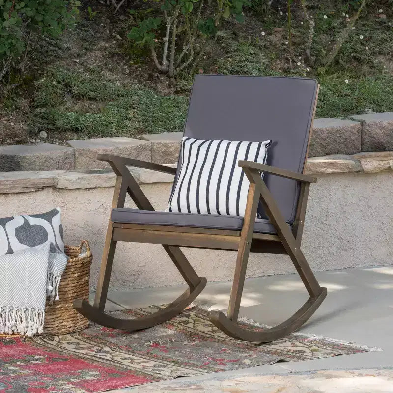 Gus Acacia Wood Patio Rocking Chair - Christopher Knight Home