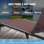 Chaise Lounge Chairs Outdoor, Aluminum Patio Lounge Chairs with Adjustable 5-Position, Folding Pool Lounge Chairs Recliner