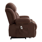 Grey Power Lift Recliner with Heated Massage, USB Charging, Remote Control, and Convenient Side Pockets for Seniors