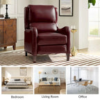 Brigida Modern Genuine Leather Nailhead Trim Recliner with Adjustable Footrest Set of 2 by HULALA HOME